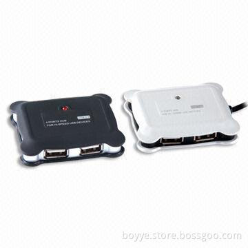 4-port USB 2.0 Hub with 480Mbps High-speed Data Transfer Rate